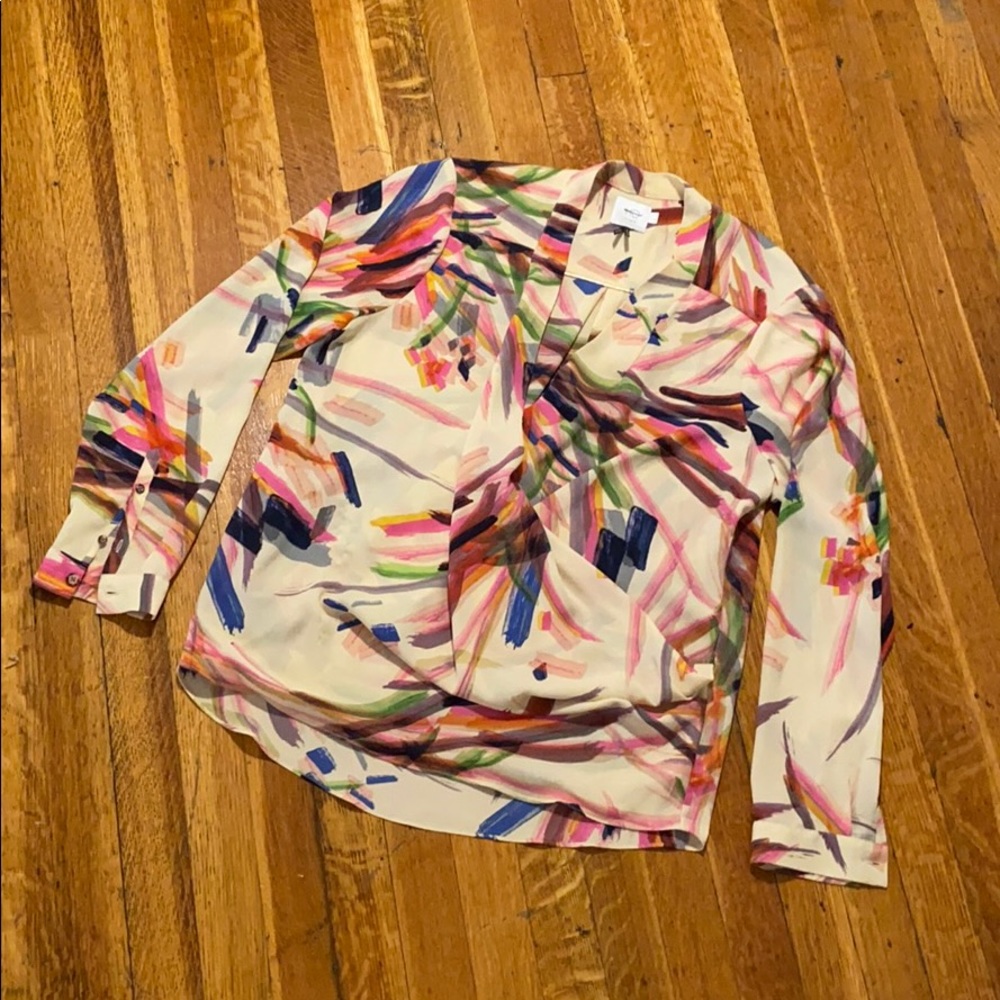 Anthropologie Camille draped cross-front blouse